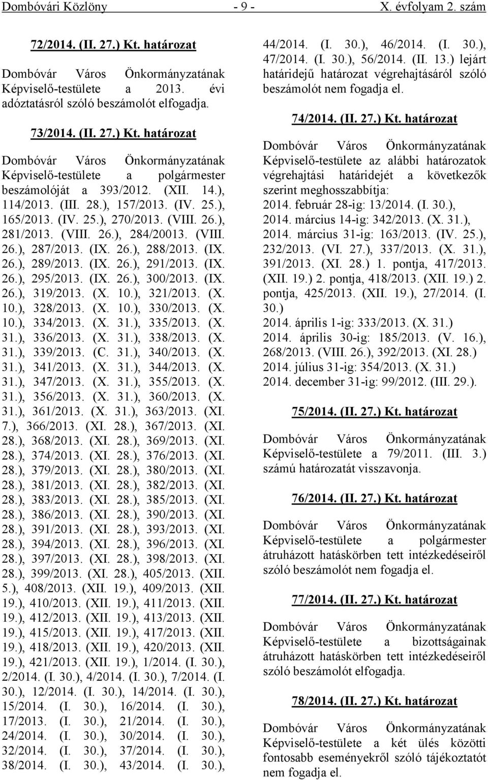 (IX. 26.), 291/2013. (IX. 26.), 295/2013. (IX. 26.), 300/2013. (IX. 26.), 319/2013. (X. 10.), 321/2013. (X. 10.), 328/2013. (X. 10.), 330/2013. (X. 10.), 334/2013. (X. 31.), 335/2013. (X. 31.), 336/2013.