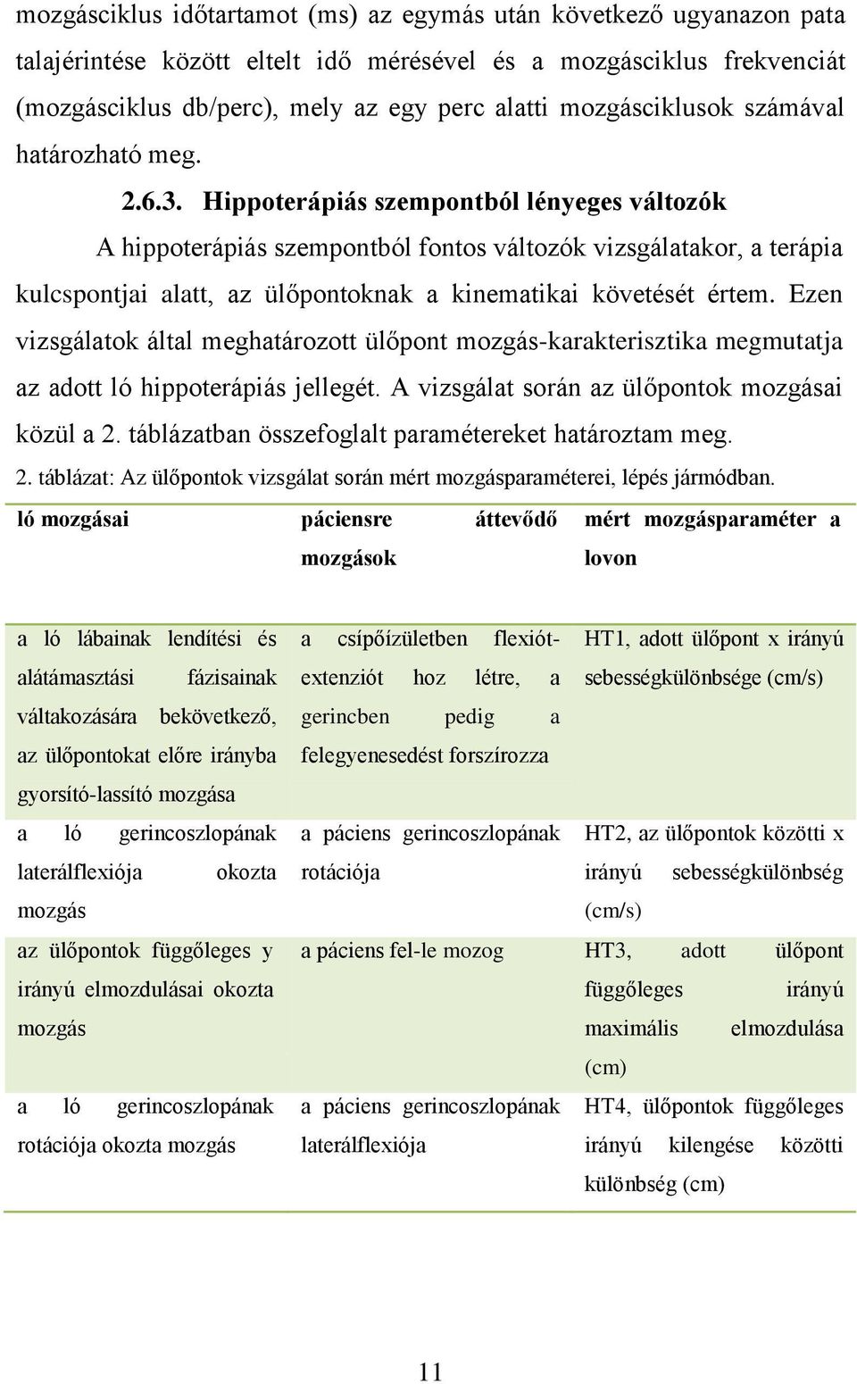 Hippoterápiás szempontból lényeges változók A hippoterápiás szempontból fontos változók vizsgálatakor, a terápia kulcspontjai alatt, az ülőpontoknak a kinematikai követését értem.