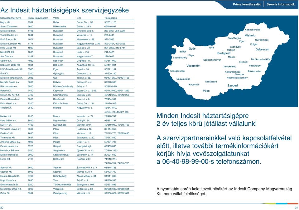 322-3935 Elektro Komplex Kft. 1171 Budapest Nagyszentmiklós u. 36. 320-2424, 320-2525 HTS-Group Kft. 1082 Budapest Baross u. 78. 334-3838, 210-5714 Mihi 2002 Kft. 1033 Budapest Ladik u. 2-6.