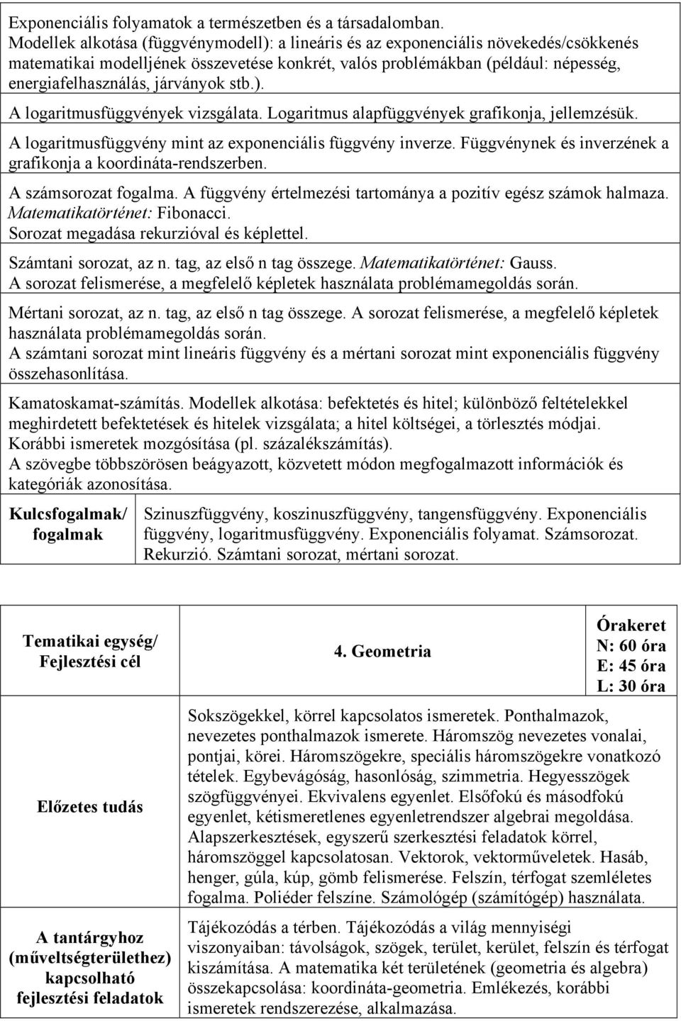 járványok stb.). A logaritmusfüggvények vizsgálata. Logaritmus alapfüggvények grafikonja, jellemzésük. A logaritmusfüggvény mint az exponenciális függvény inverze.