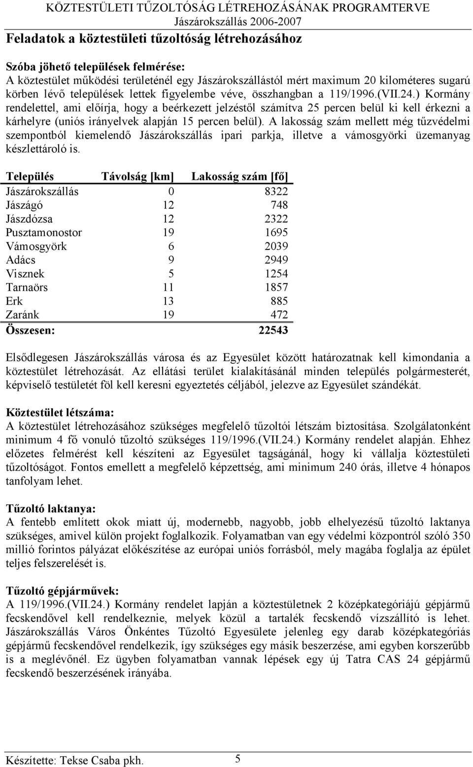 ) Kormány rendelettel, ami előírja, hogy a beérkezett jelzéstől számítva 25 percen belül ki kell érkezni a kárhelyre (uniós irányelvek alapján 15 percen belül).