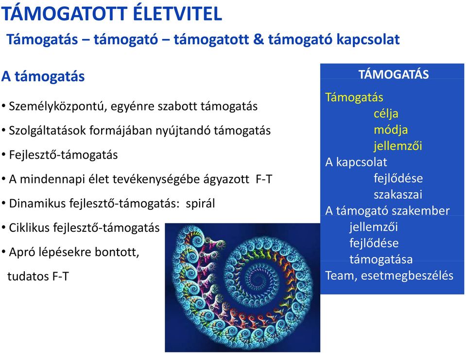 Fejlesztő támogatás A mindennapi élet tevékenységébe ágyazott F T Dinamikus