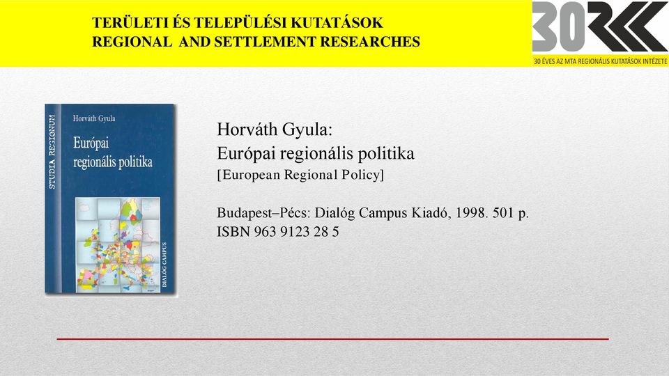regionális politika [European Regional Policy]