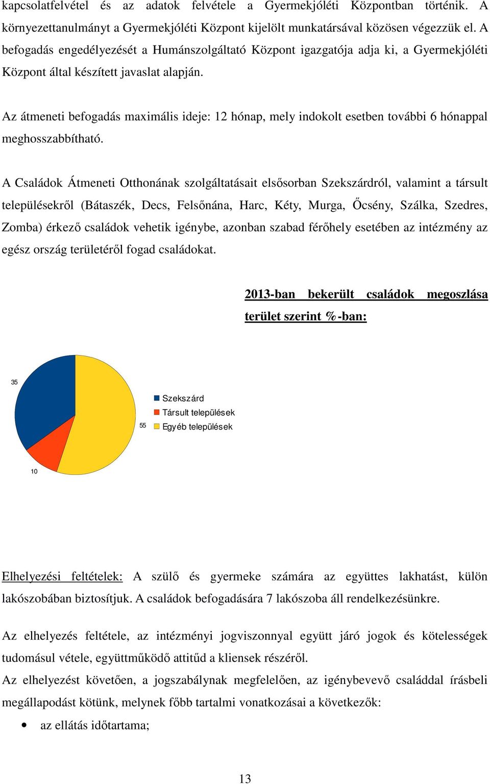 Az átmeneti befogadás maximális ideje: 12 hónap, mely indokolt esetben további 6 hónappal meghosszabbítható.