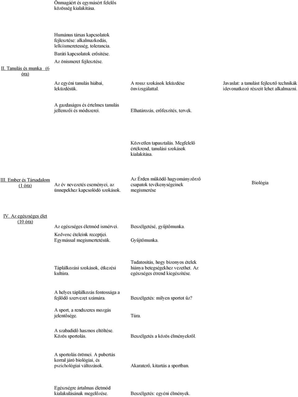 A gazdaságos és értelmes tanulás jellemzői és módszerei. Elhatározás, erőfeszítés, tervek. Közvetlen tapasztalás. Megfelelő értékrend, tanulási szokások kialakítása. III.