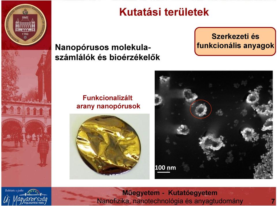 és funkcionális anyagok Funkcionalizált arany