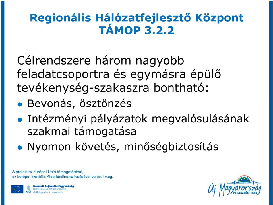 épülı tevékenység-szakaszra bontható: Bevonás, ösztönzés