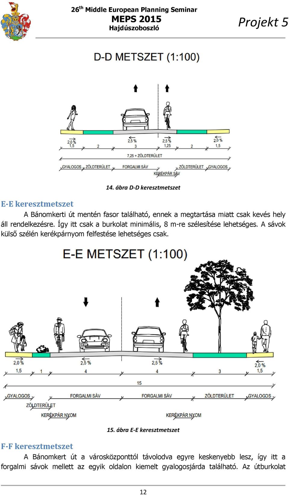 A sávok külső szélén kerékpárnyom felfestése lehetséges csak. 15.