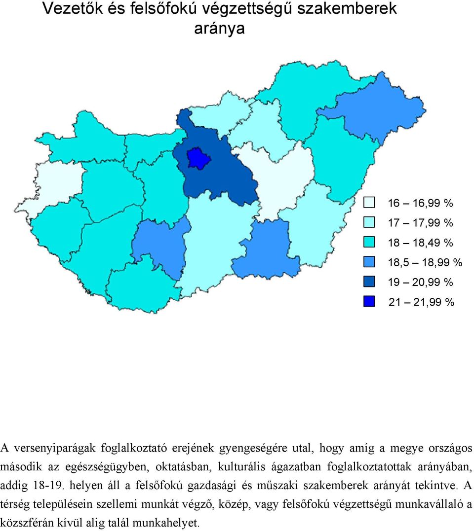 kulturális ágazatban foglalkoztatottak arányában, addig 18-19.