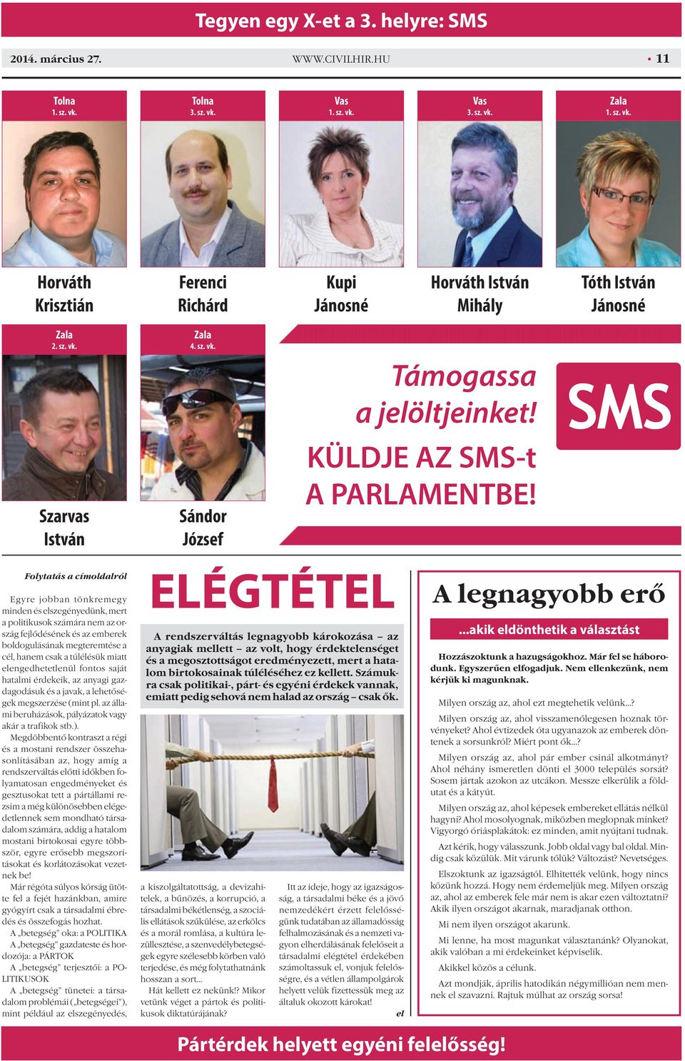 KülDJE az sms-t a parlamentbe!