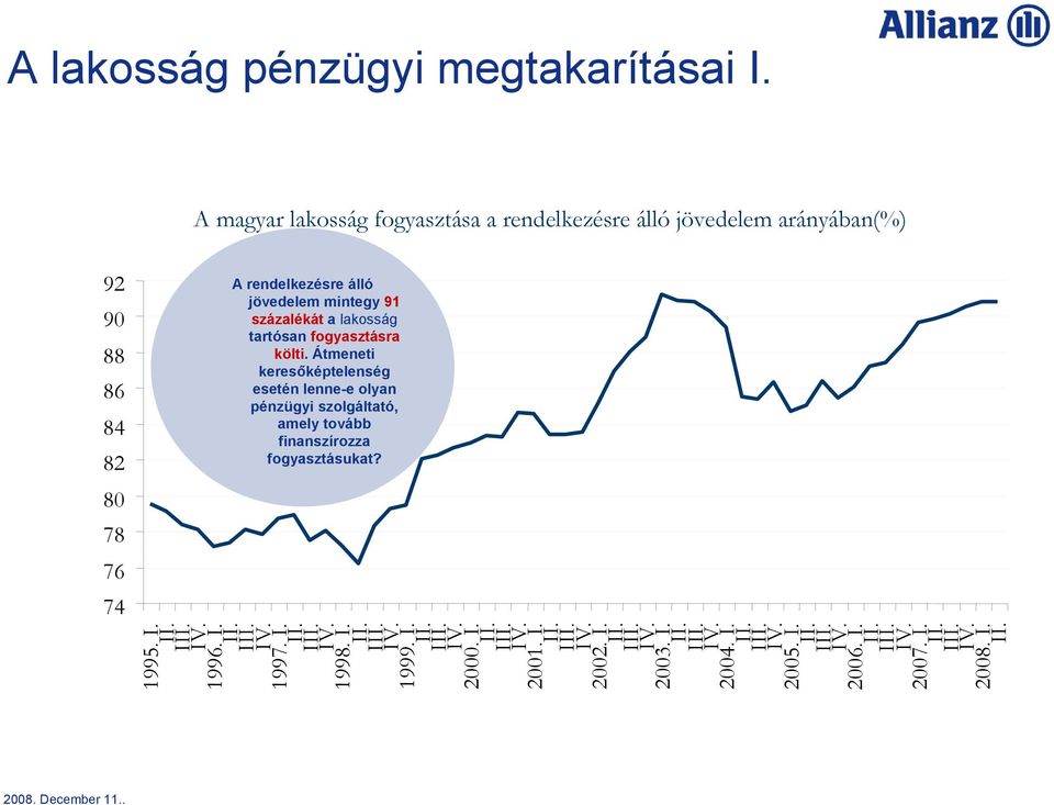 mintegy 91 százalékát a lakosság tartósan fogyasztásra költi.