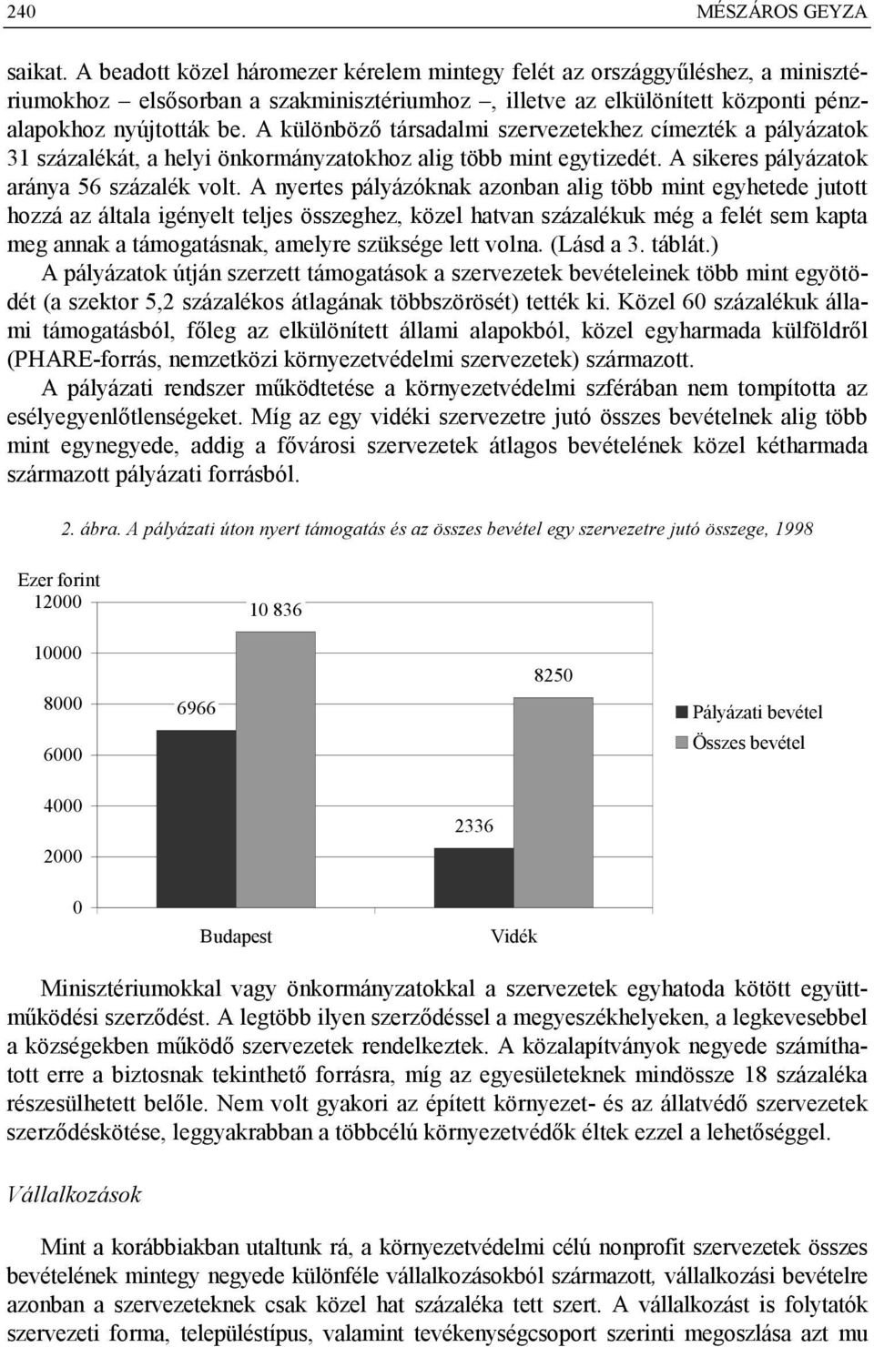 A különböző társadalmi szervezetekhez címezték a pályázatok 31 százalékát, a helyi önkormányzatokhoz alig több mint egytizedét. A sikeres pályázatok aránya 56 százalék volt.