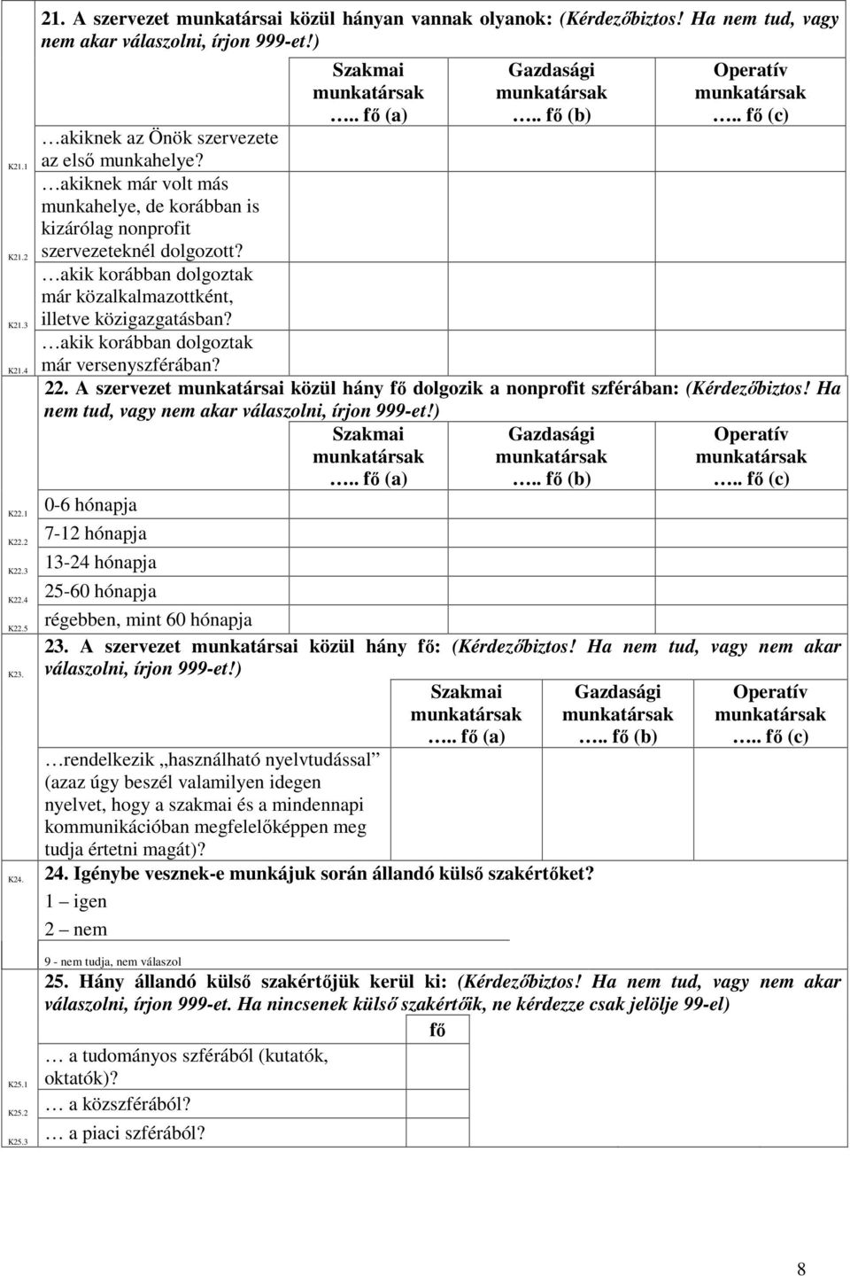 akik korábban dolgoztak már közalkalmazottként, illetve közigazgatásban? akik korábban dolgoztak már versenyszférában? 22.