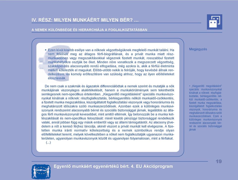 Minden nőre vonatkozik a megszerzett végzettség, szakképesítés alacsonyabb rendű elfogadása, még azokra is, akik a férfiúi életminta mellett kötelezték el magukat.