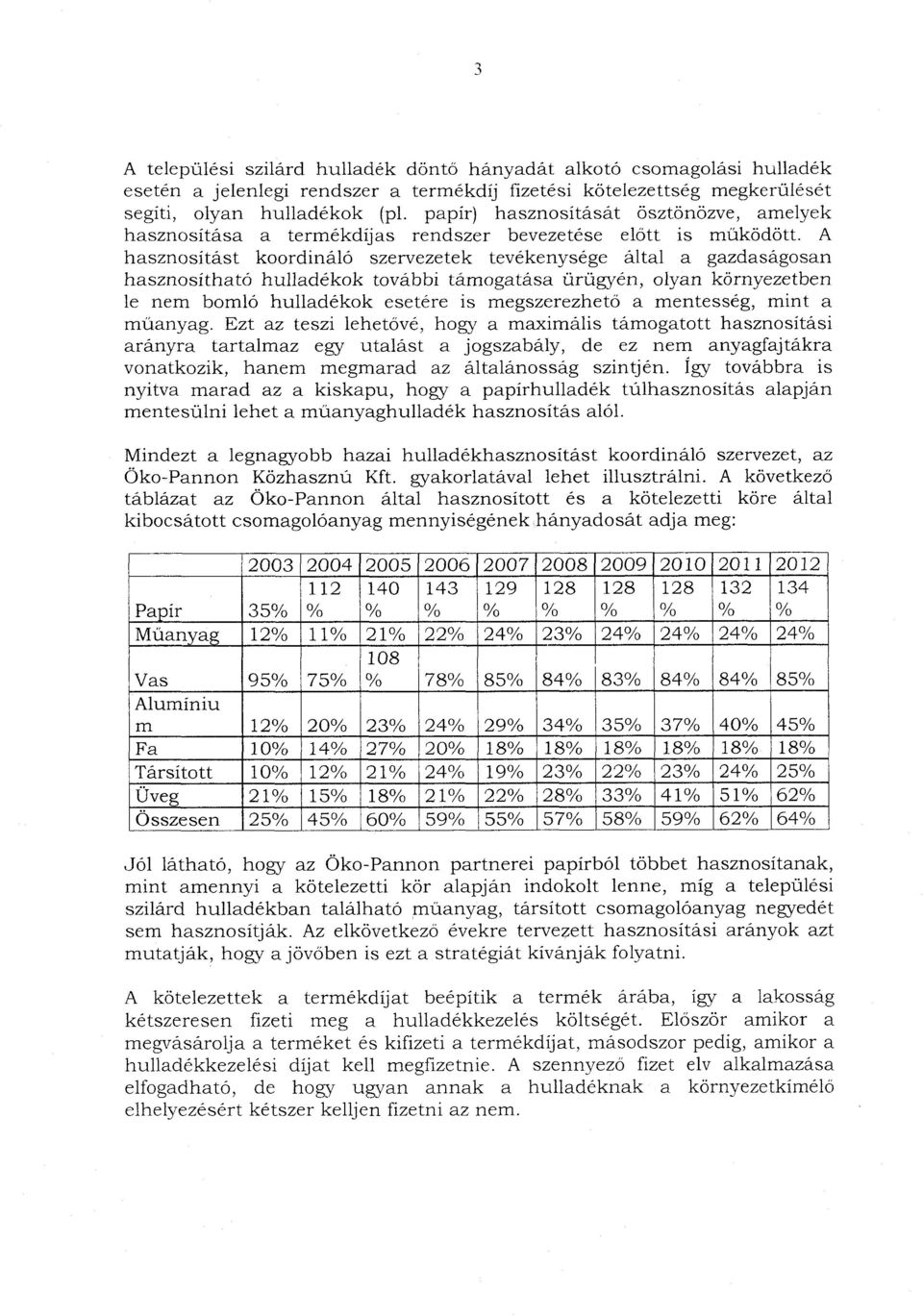 A hasznosítást koordináló szervezetek tevékenysége által a gazdaságosa n hasznosítható hulladékok további támogatása ürügyén, olyan környezetbe n le nem bomló hulladékok esetére is megszerezhet ő a