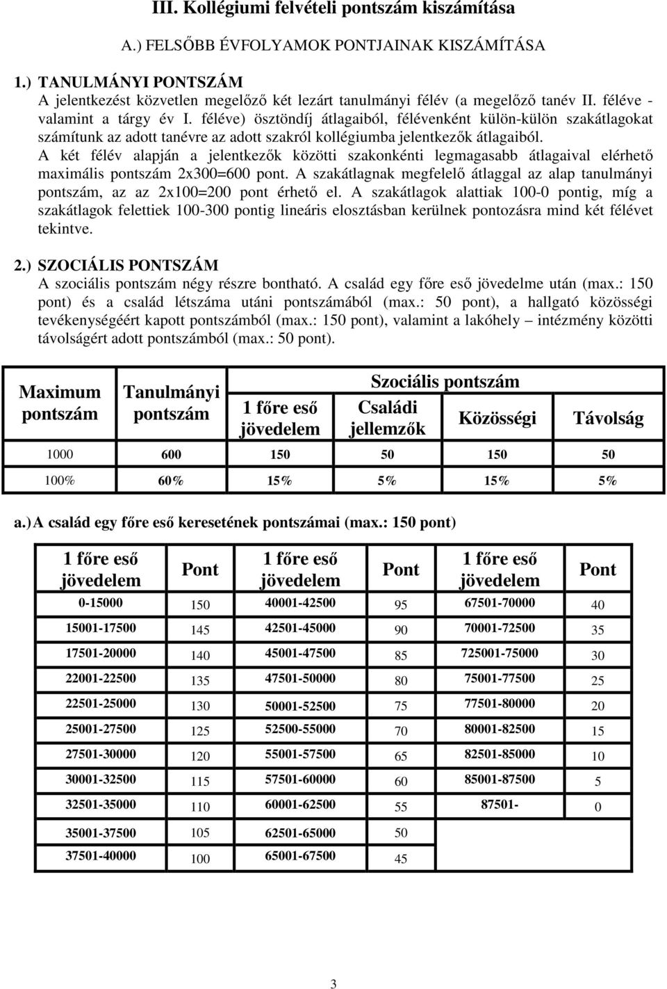 A két félév alapján a jelentkezık közötti szakonkénti legmagasabb átlagaival elérhetı maximális 2x300=600 pont. A szakátlagnak megfelelı átlaggal az alap tanulmányi, az az 2x100=200 pont érhetı el.