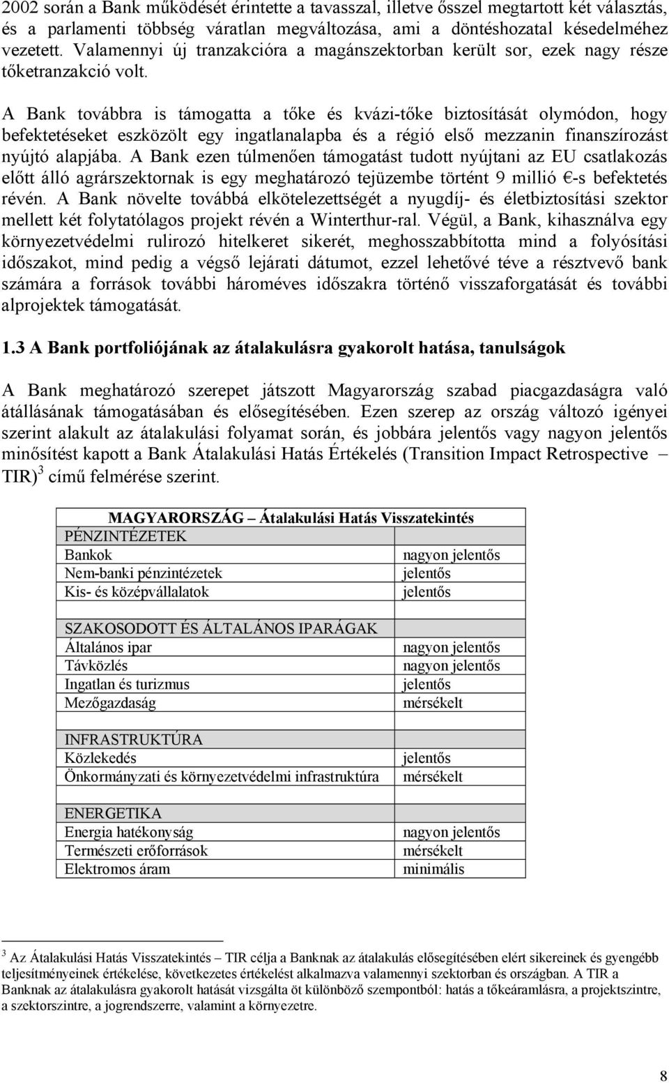 A Bank továbbra is támogatta a tőke és kvázi-tőke biztosítását olymódon, hogy befektetéseket eszközölt egy ingatlanalapba és a régió első mezzanin finanszírozást nyújtó alapjába.