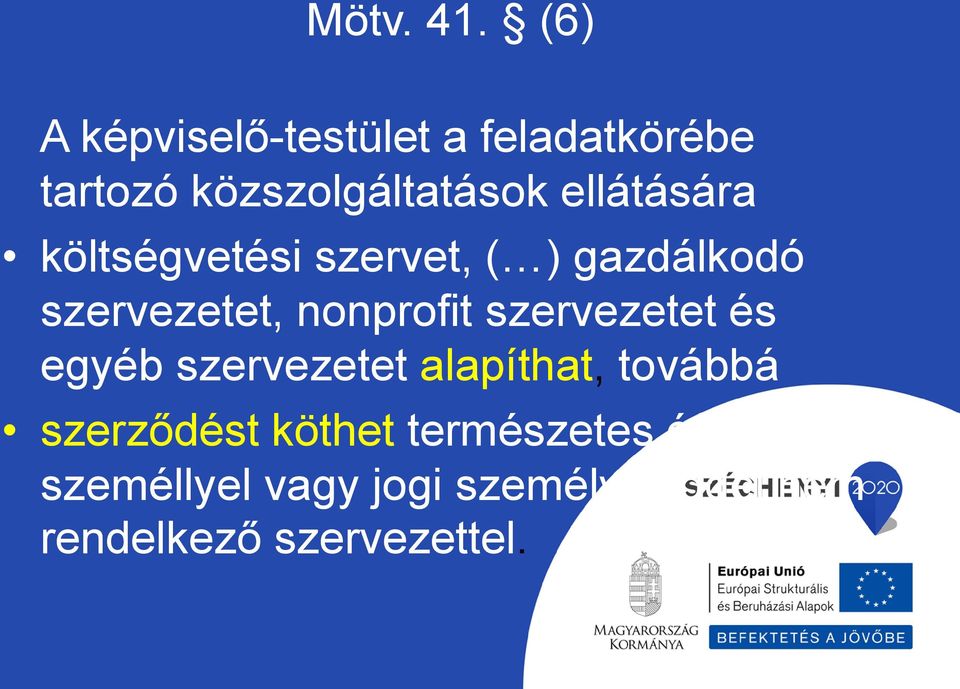 ellátására költségvetési szervet, ( ) gazdálkodó szervezetet, nonprofit