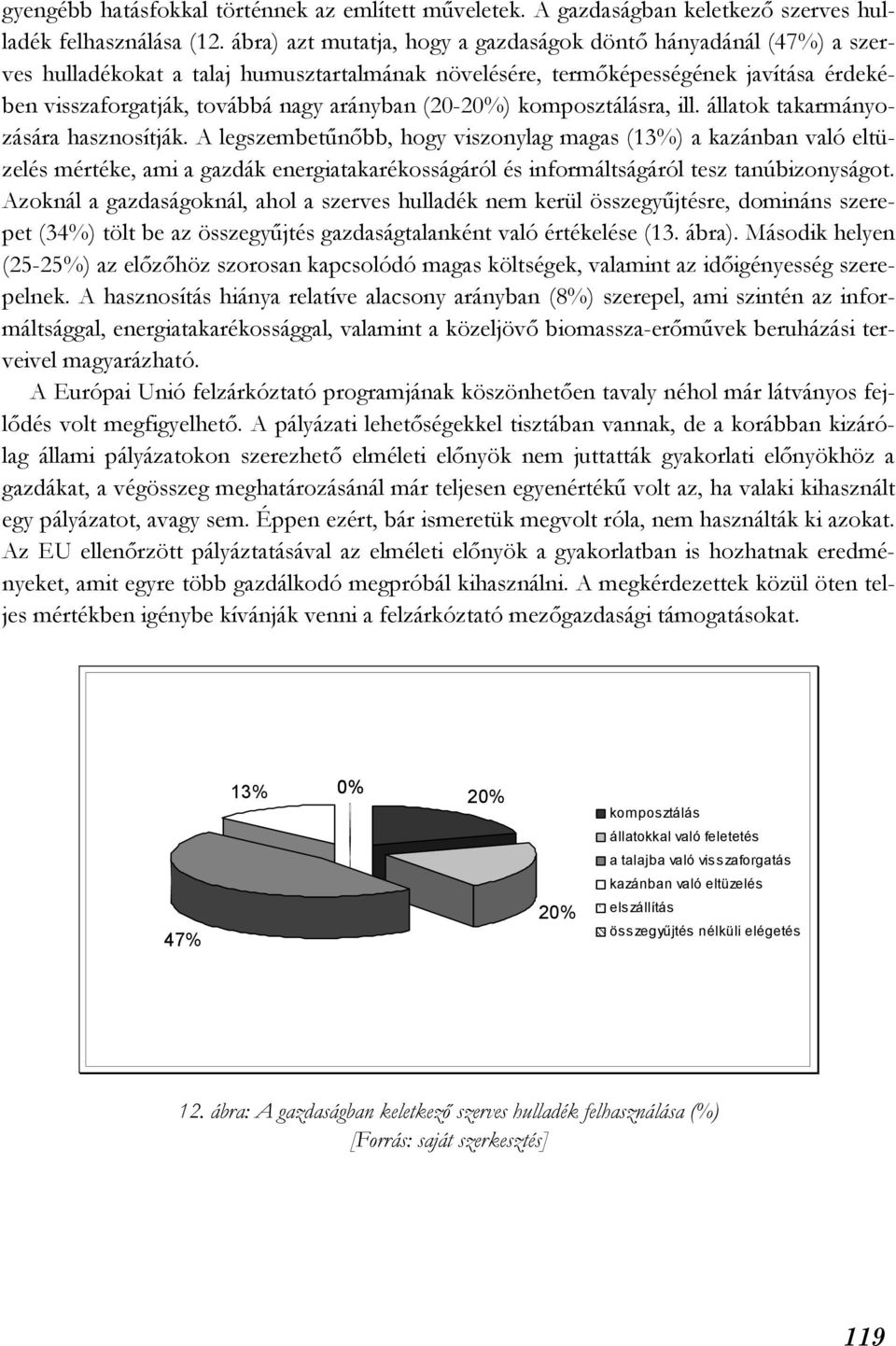 (20-20%) komposztálásra, ill. állatok takarmányozására hasznosítják.