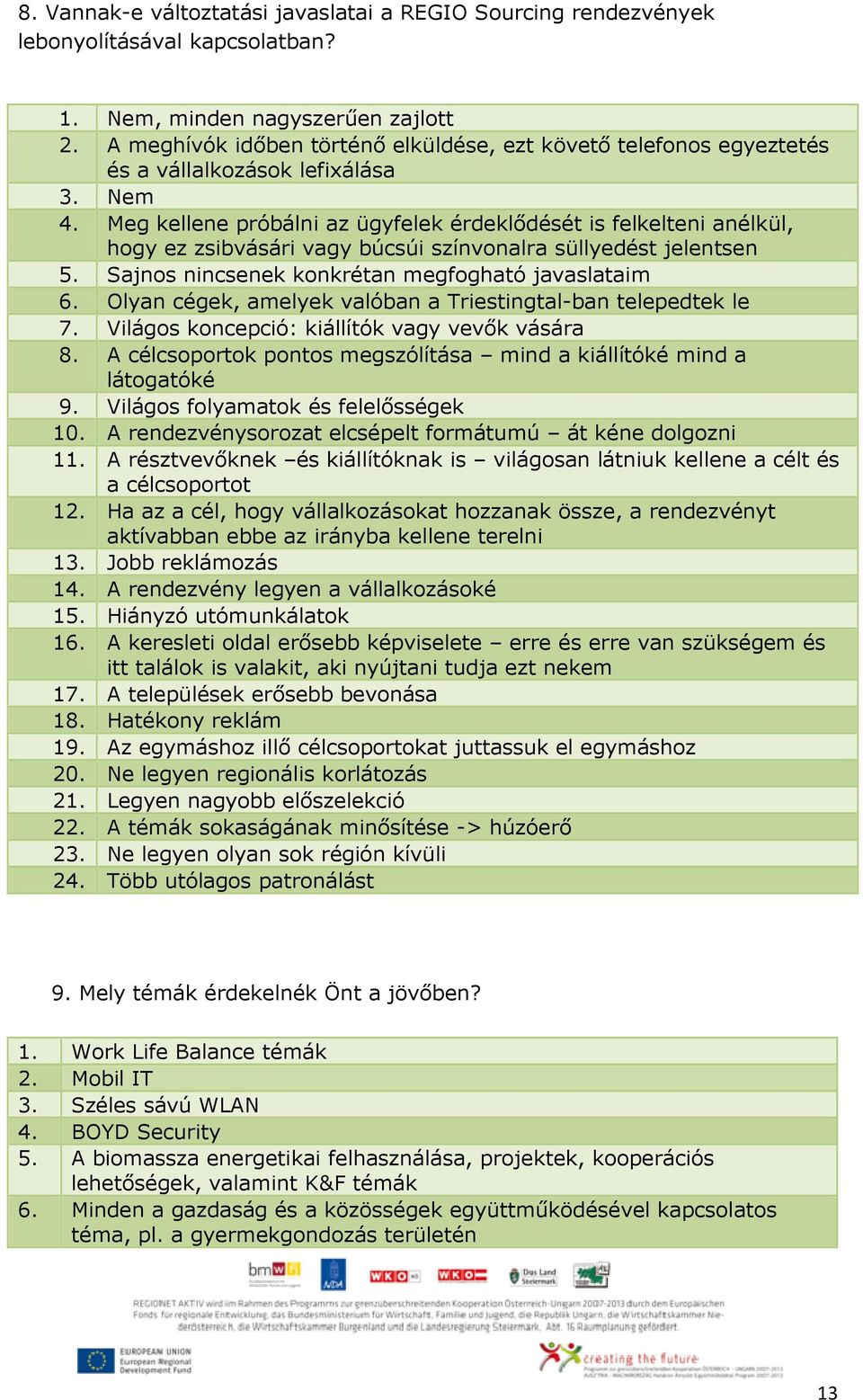 Meg kellene próbálni az ügyfelek érdeklődését is felkelteni anélkül, hogy ez zsibvásári vagy búcsúi színvonalra süllyedést jelentsen 5. Sajnos nincsenek konkrétan megfogható javaslataim 6.