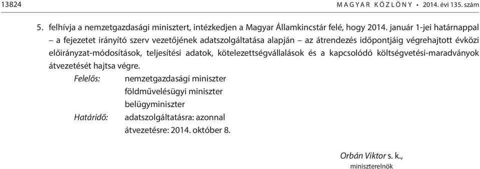 előirányzat-módosítások, teljesítési adatok, kötelezettségvállalások és a kapcsolódó költségvetési-maradványok átvezetését hajtsa végre.