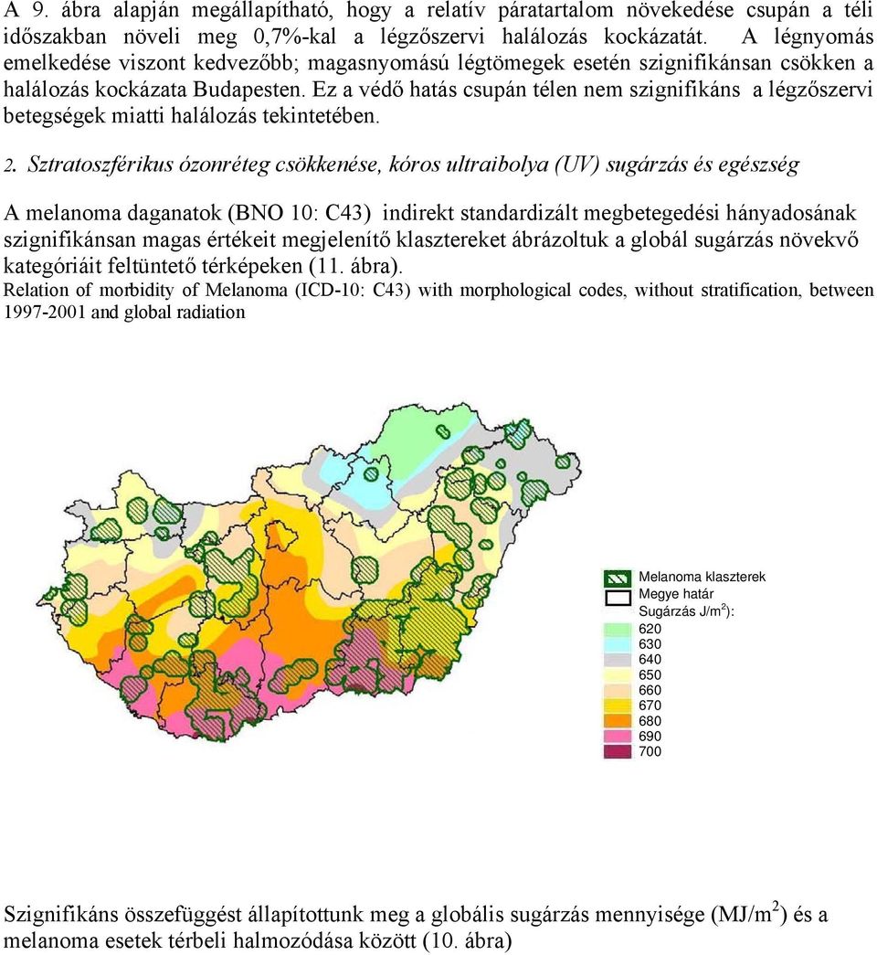 Ez a védő hatás csupán télen nem szignifikáns a légzőszervi betegségek miatti halálozás tekintetében. 2.