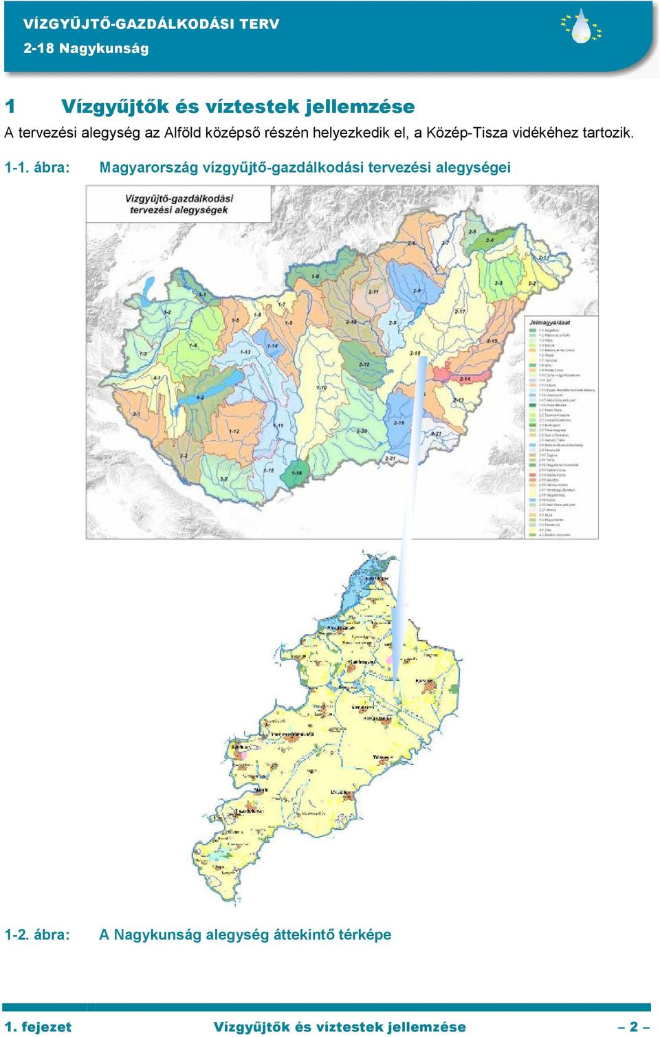 ábra: Magyarország vízgyőjtı-gazdálkodási tervezési alegységei 1-2.