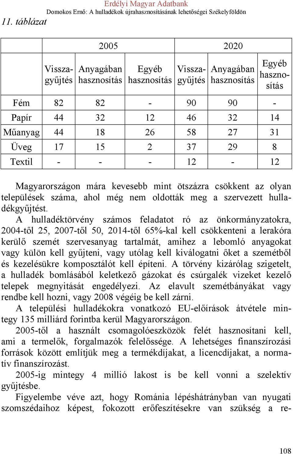 hulladékgyűjtést.