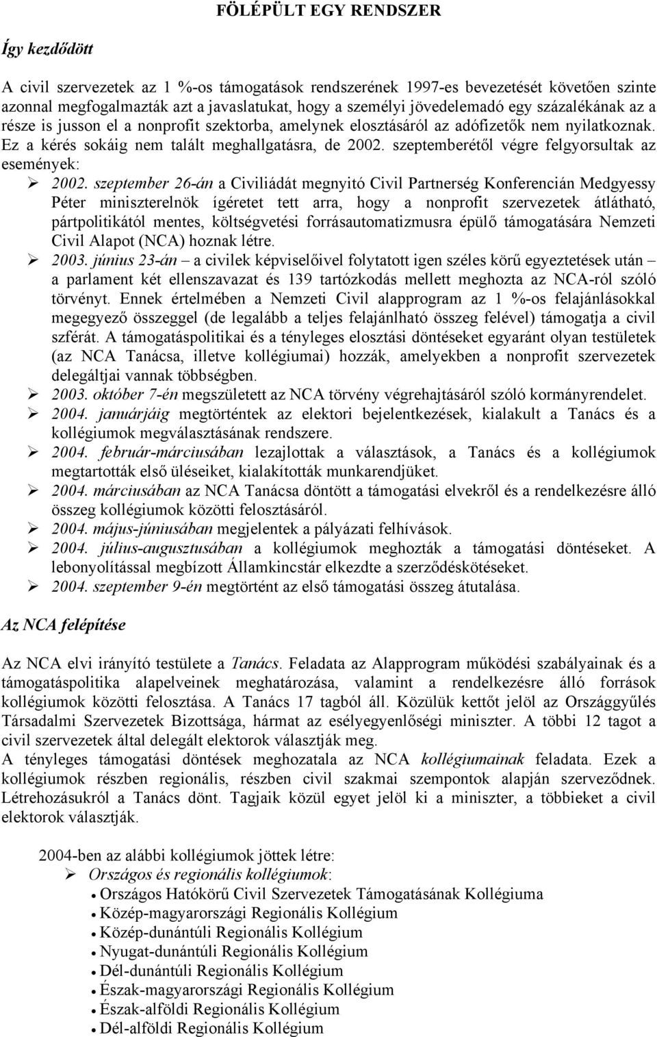 szeptemberétől végre felgyorsultak az események: 2002.