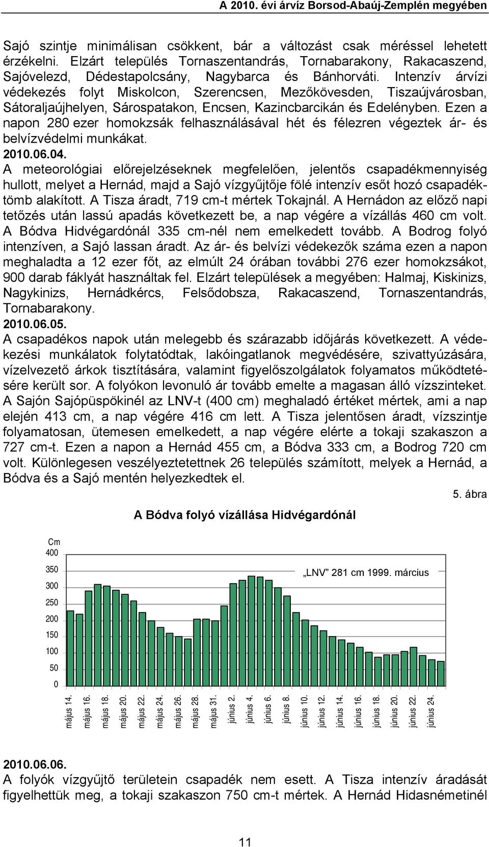 Intenzív árvízi védekezés folyt Miskolcon, Szerencsen, Mezőkövesden, Tiszaújvárosban, Sátoraljaújhelyen, Sárospatakon, Encsen, Kazincbarcikán és Edelényben.