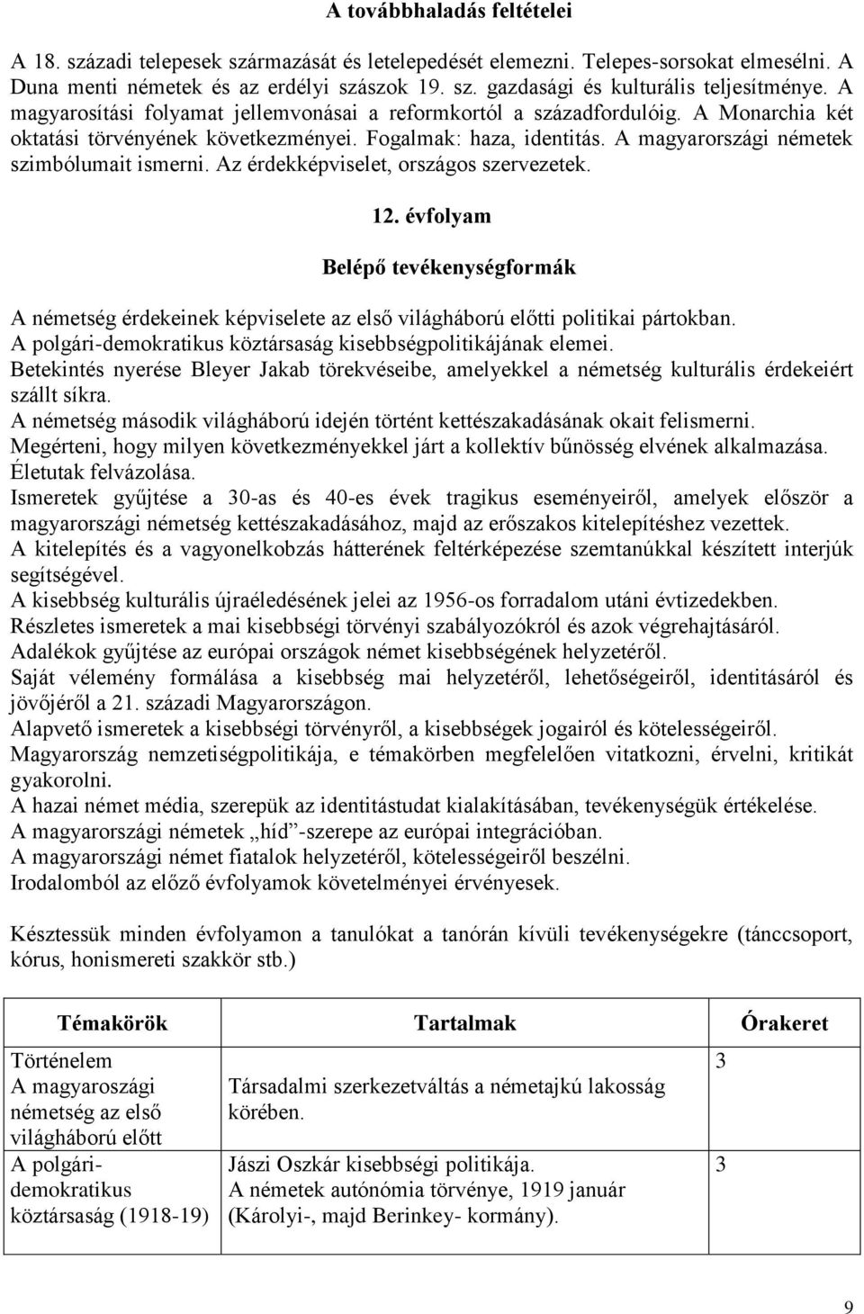 Az érdekképviselet, országos szervezetek. 12. évfolyam Belépő tevékenységformák A németség érdekeinek képviselete az első világháború előtti politikai pártokban.