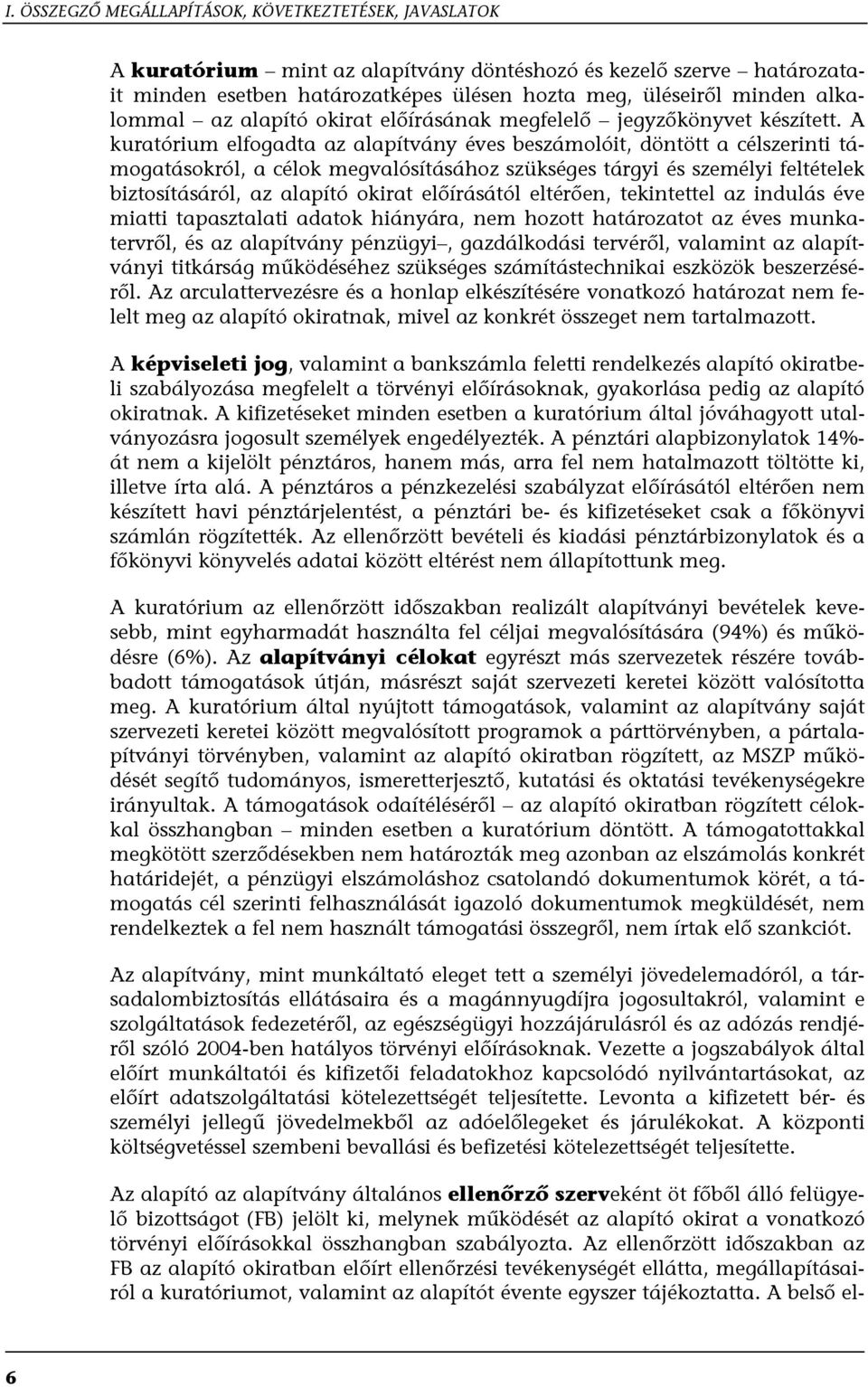 A kuratórium elfogadta az alapítvány éves beszámolóit, döntött a célszerinti támogatásokról, a célok megvalósításához szükséges tárgyi és személyi feltételek biztosításáról, az alapító okirat