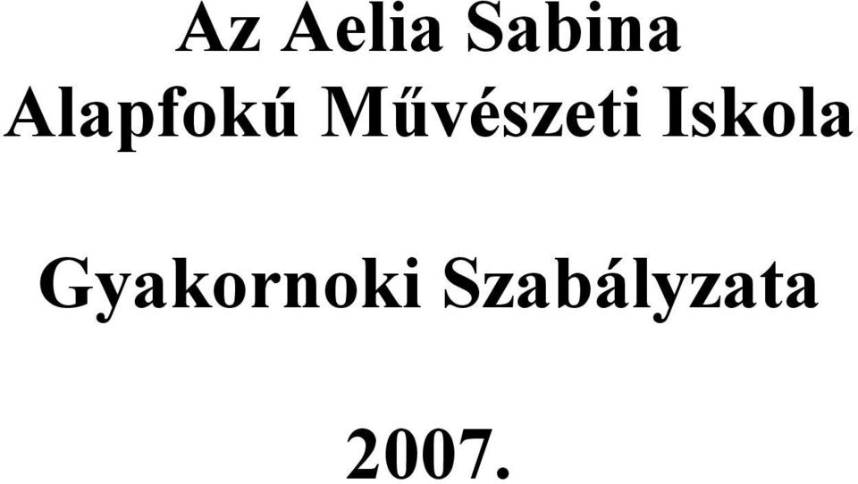 Művészeti Iskola