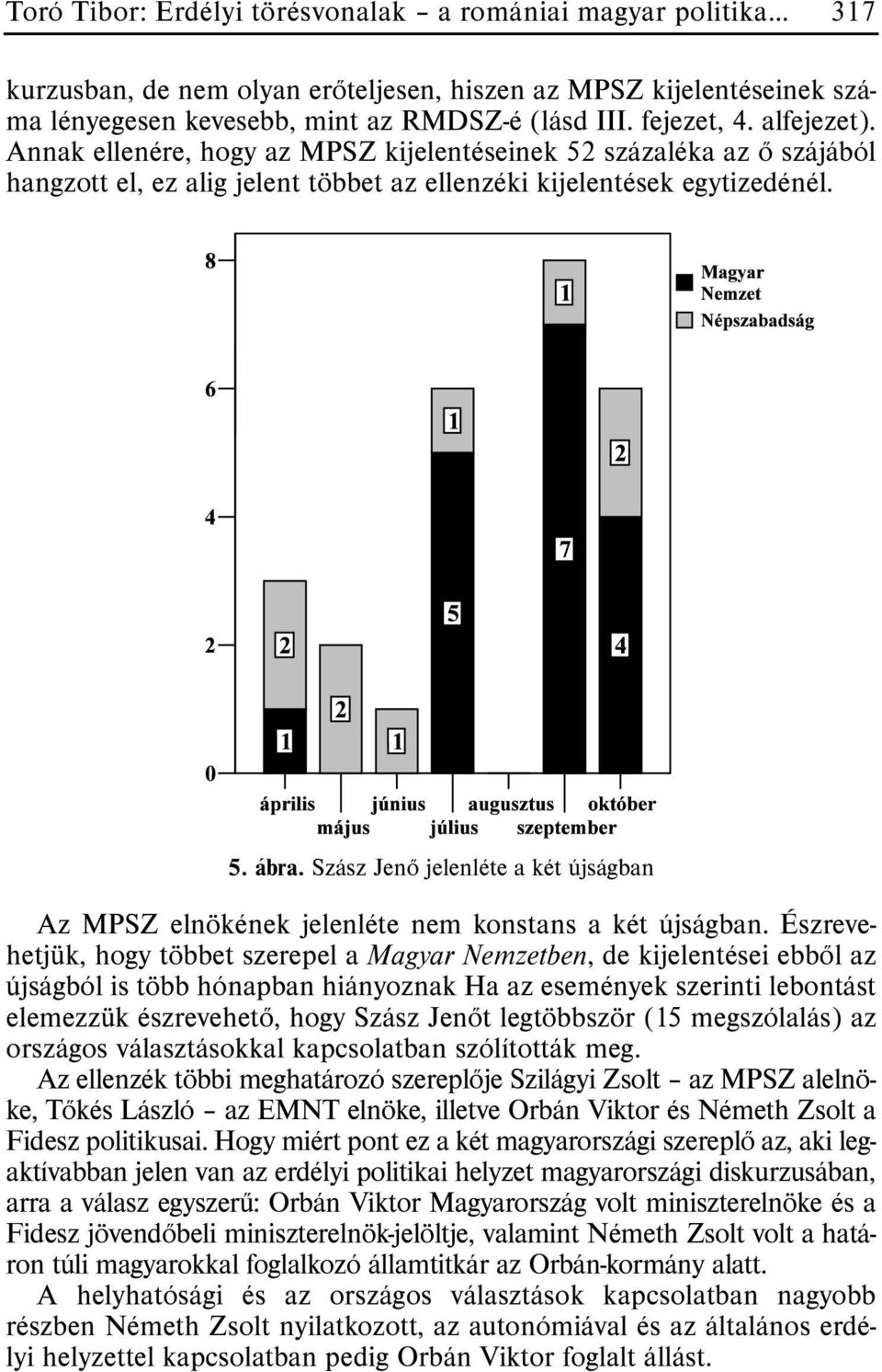 Szász Jenõ jelenléte a két újságban Az MPSZ elnökének jelenléte nem konstans a két újságban.