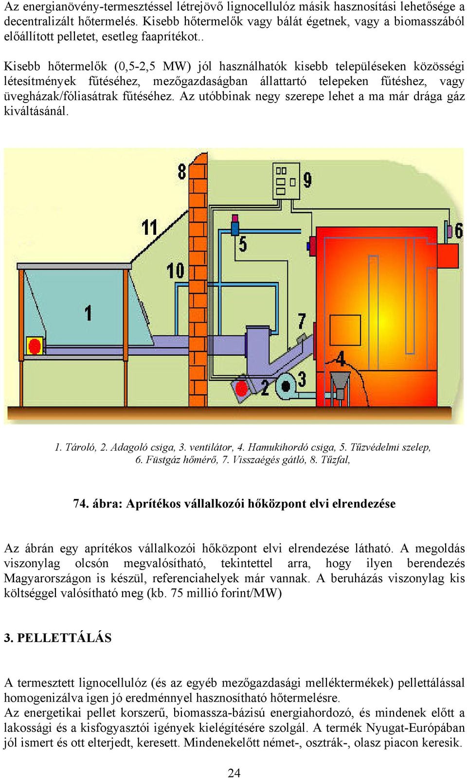 . Kisebb hőtermelők (0,5-2,5 MW) jól használhatók kisebb településeken közösségi létesítmények fűtéséhez, mezőgazdaságban állattartó telepeken fűtéshez, vagy üvegházak/fóliasátrak fűtéséhez.