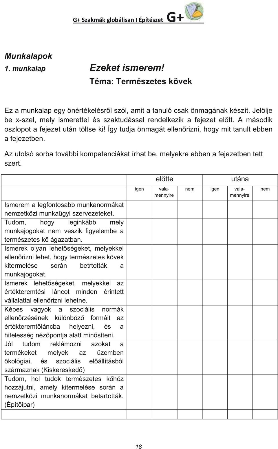 Az utolsó sorba további kompetenciákat írhat be, melyekre ebben a fejezetben tett szert.