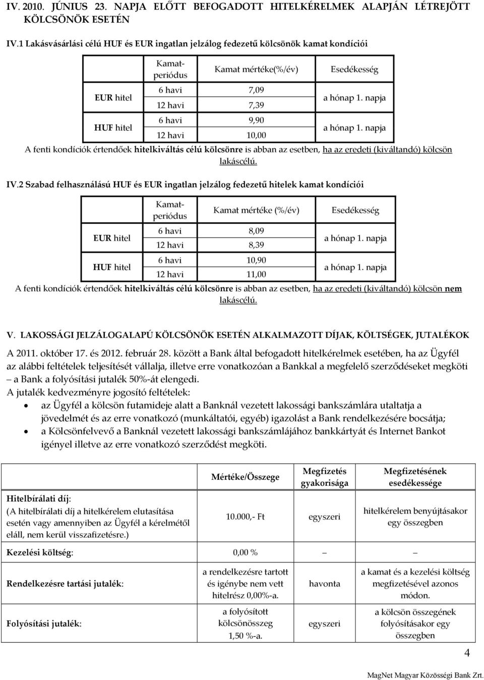 értendőek hitelkiváltás célú re is abban az esetben, ha az eredeti (kiváltandó) IV.