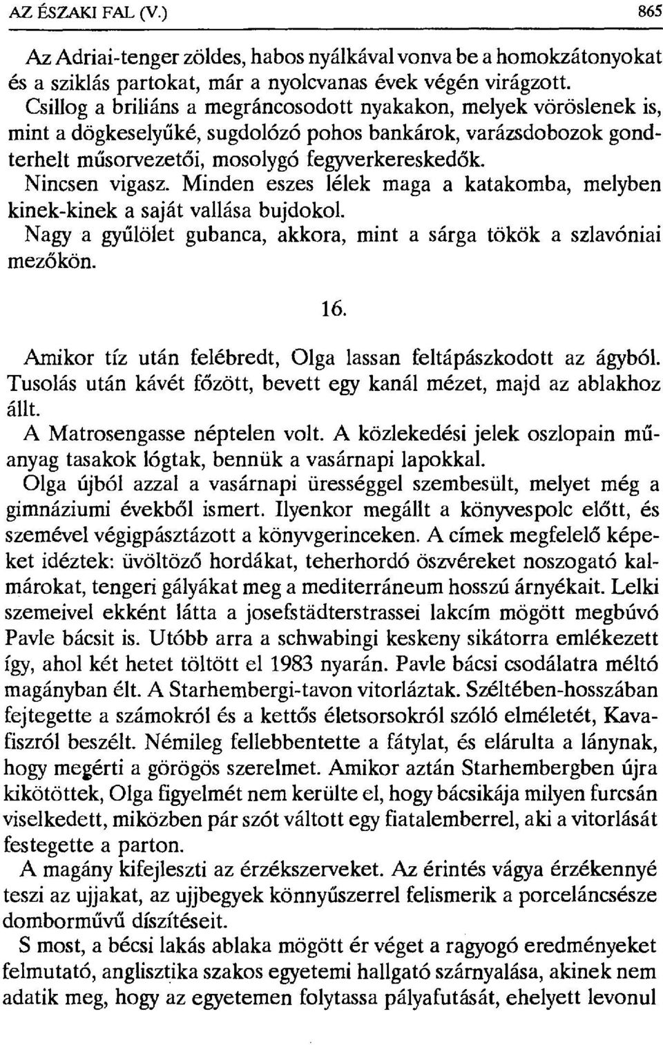 Minden eszes lélek maga a katakomba, melyben kinek-kinek a saját vallása bujdokol. Nagy a gyűlölet gubanca, akkora, minta sárga tökök a szlavóniai mezőkön. 16.