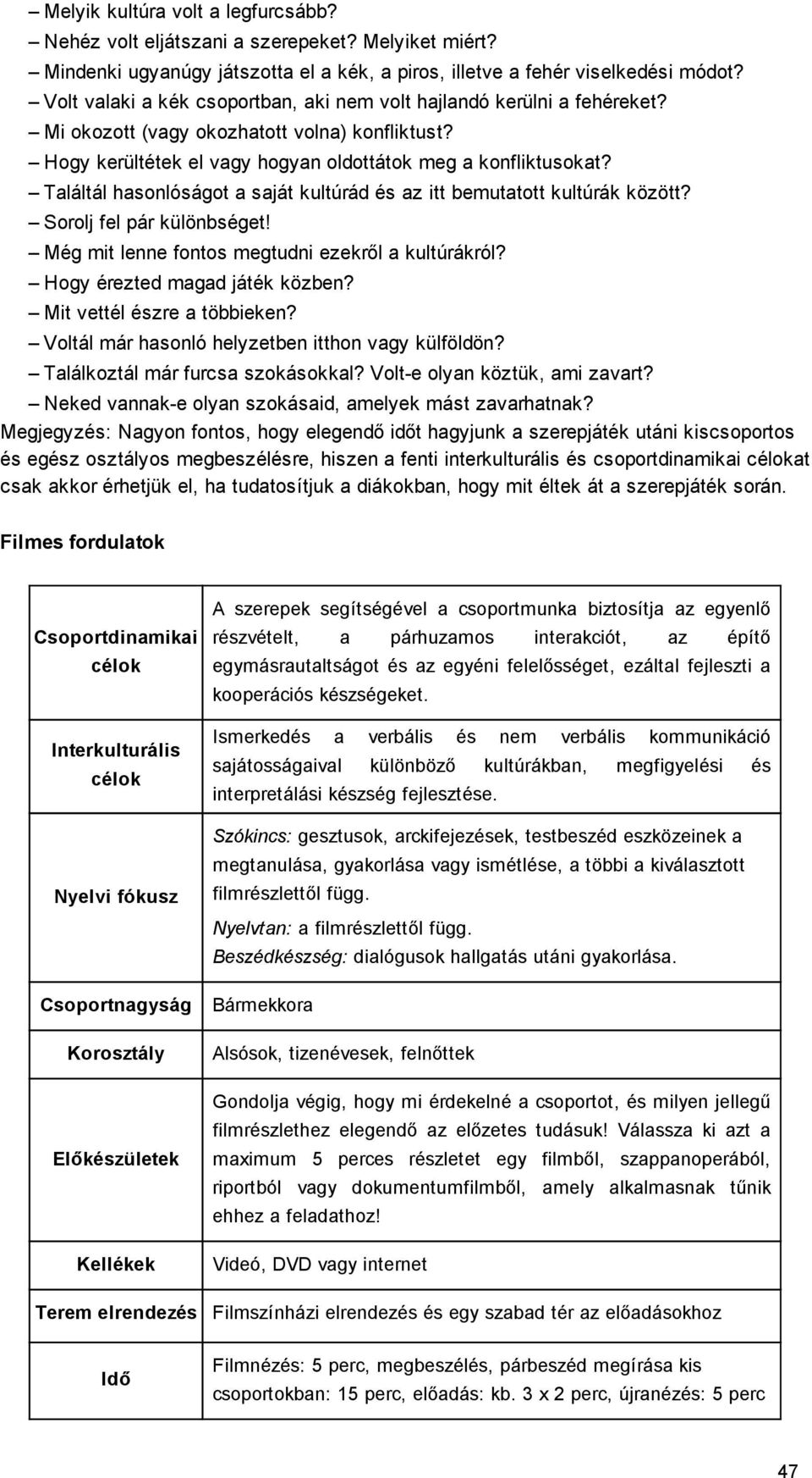 Találtál hasonlóságot a saját kultúrád és az itt bemutatott kultúrák között? Sorolj fel pár különbséget! Még mit lenne fontos megtudni ezekről a kultúrákról? Hogy érezted magad játék közben?