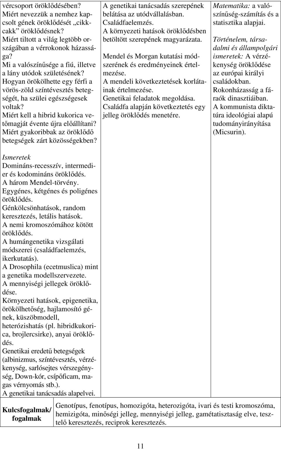 Miért kell a hibrid kukorica vetőmagját évente újra előállítani? Miért gyakoribbak az öröklődő betegségek zárt közösségekben? A genetikai tanácsadás szerepének belátása az utódvállalásban.