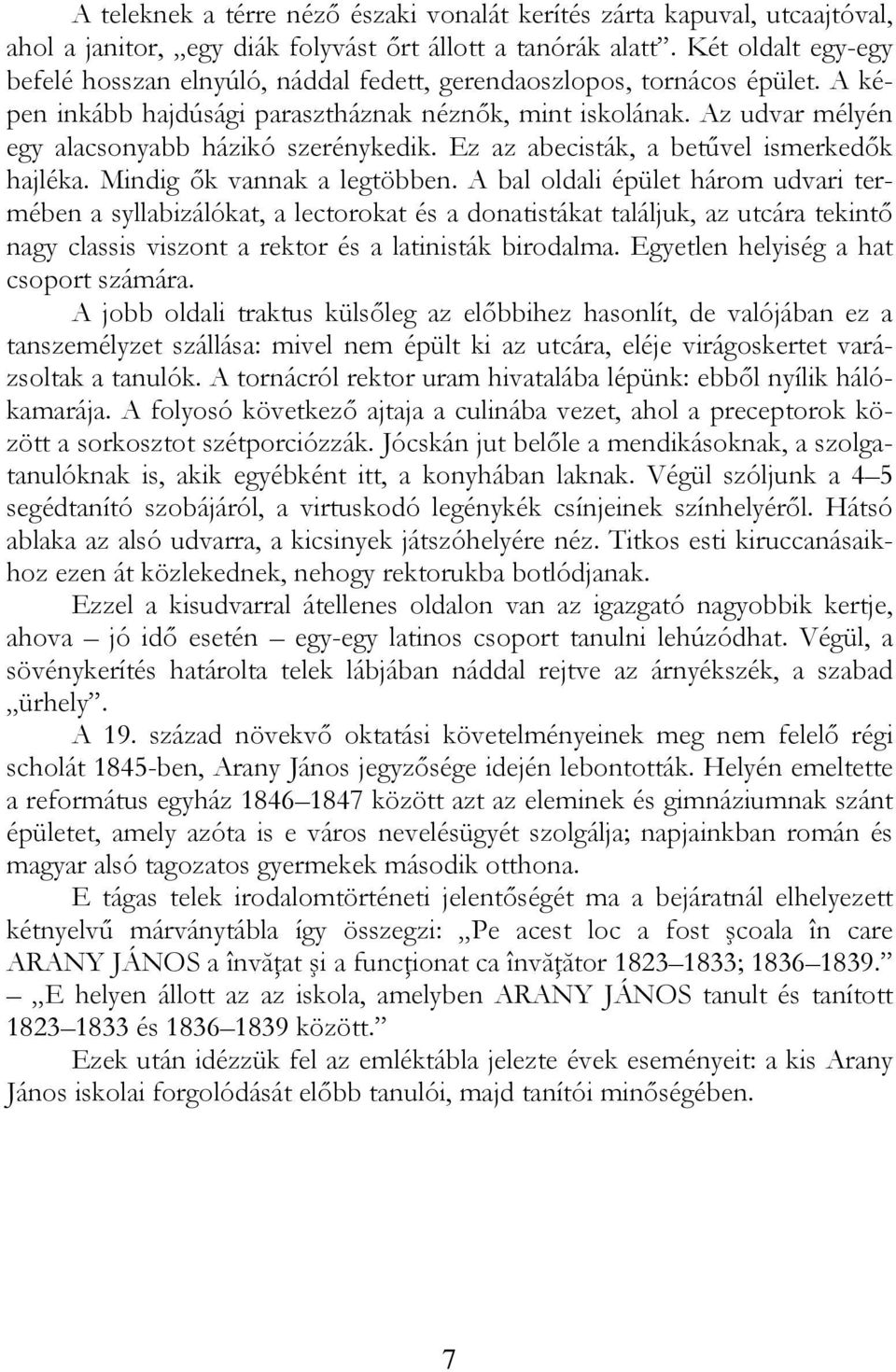 Az udvar mélyén egy alacsonyabb házikó szerénykedik. Ez az abecisták, a betűvel ismerkedők hajléka. Mindig ők vannak a legtöbben.