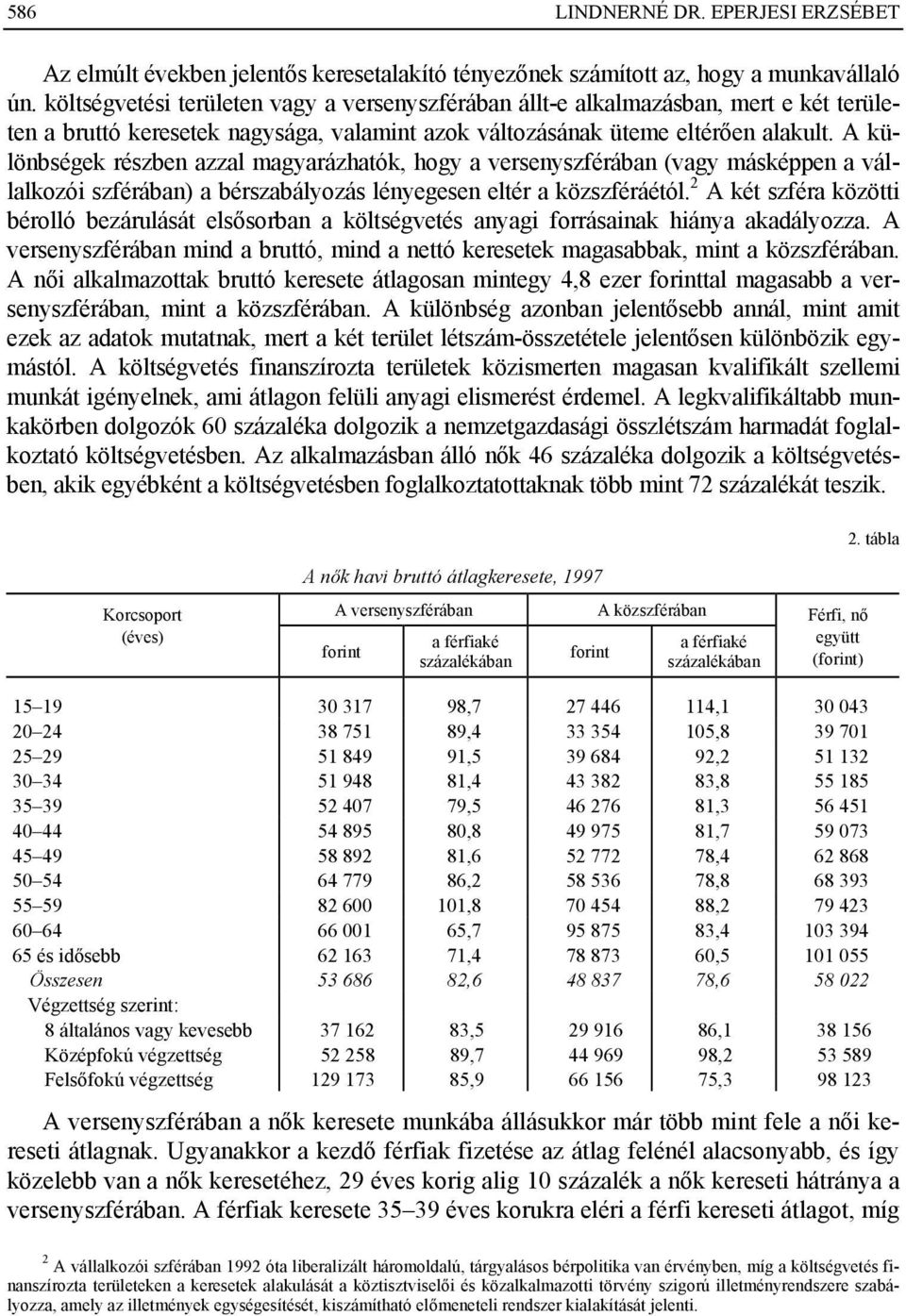 A különbségek részben azzal magyarázhatók, hogy a versenyszférában (vagy másképpen a vállalkozói szférában) a bérszabályozás lényegesen eltér a közszféráétól.