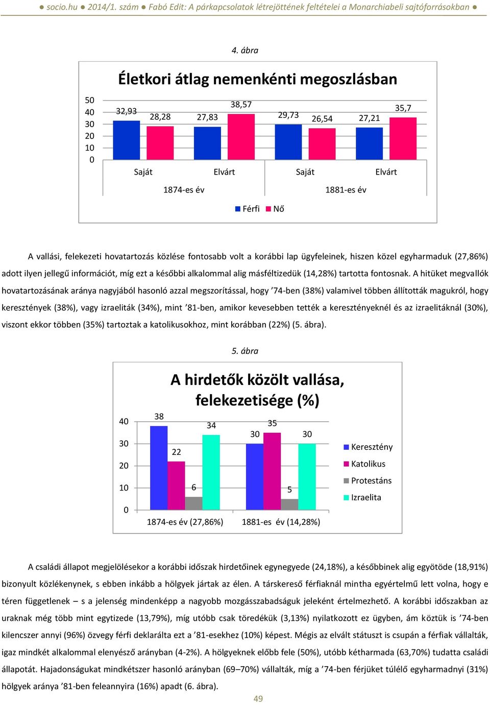 közlése fontosabb volt a korábbi lap ügyfeleinek, hiszen közel egyharmaduk (27,86%) adott ilyen jellegű információt, míg ezt a későbbi alkalommal alig másféltizedük (14,28%) tartotta fontosnak.