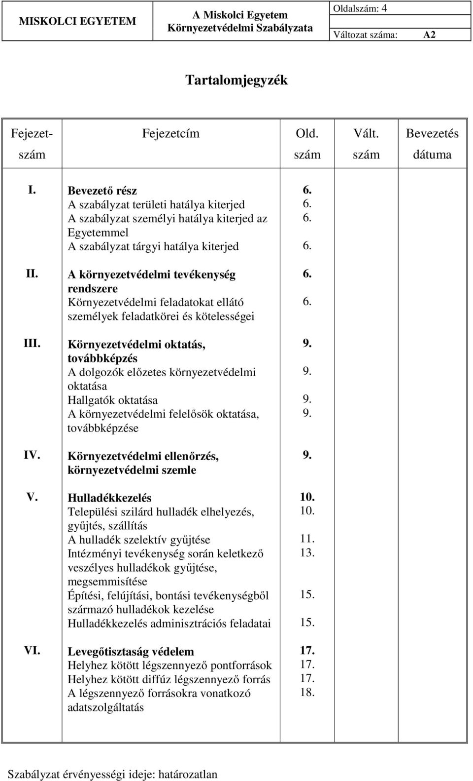 A környezetvédelmi tevékenység rendszere Környezetvédelmi feladatokat ellátó személyek feladatkörei és kötelességei 6. 6. III.