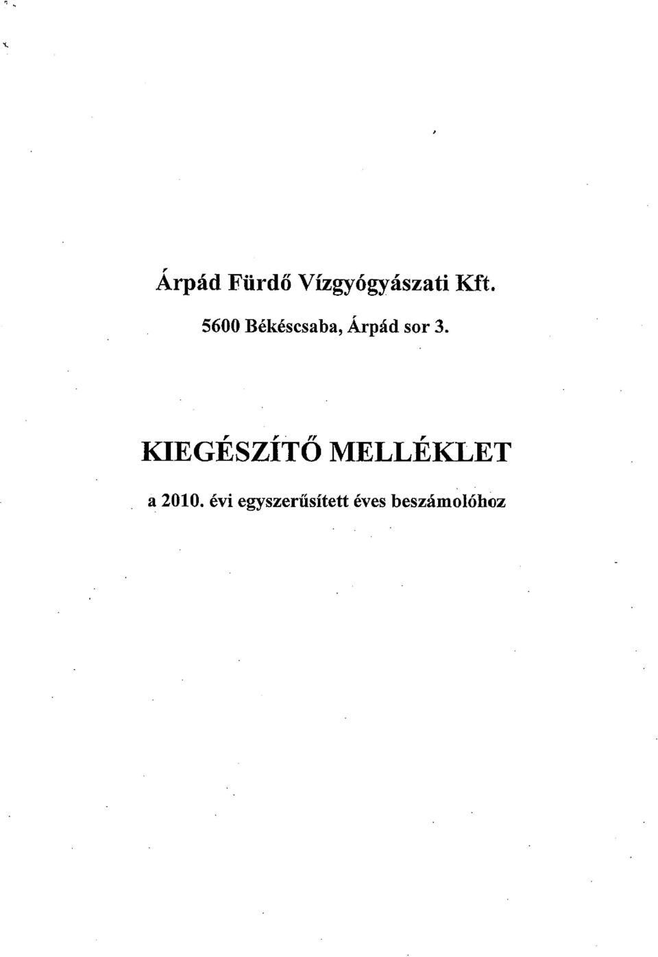 , T"", KIEGESZITO MELLEKLET a