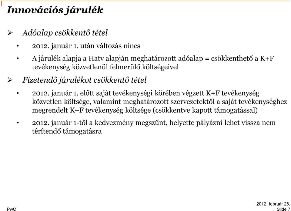 Fizetendő járulékot csökkentő tétel 2012. január 1.