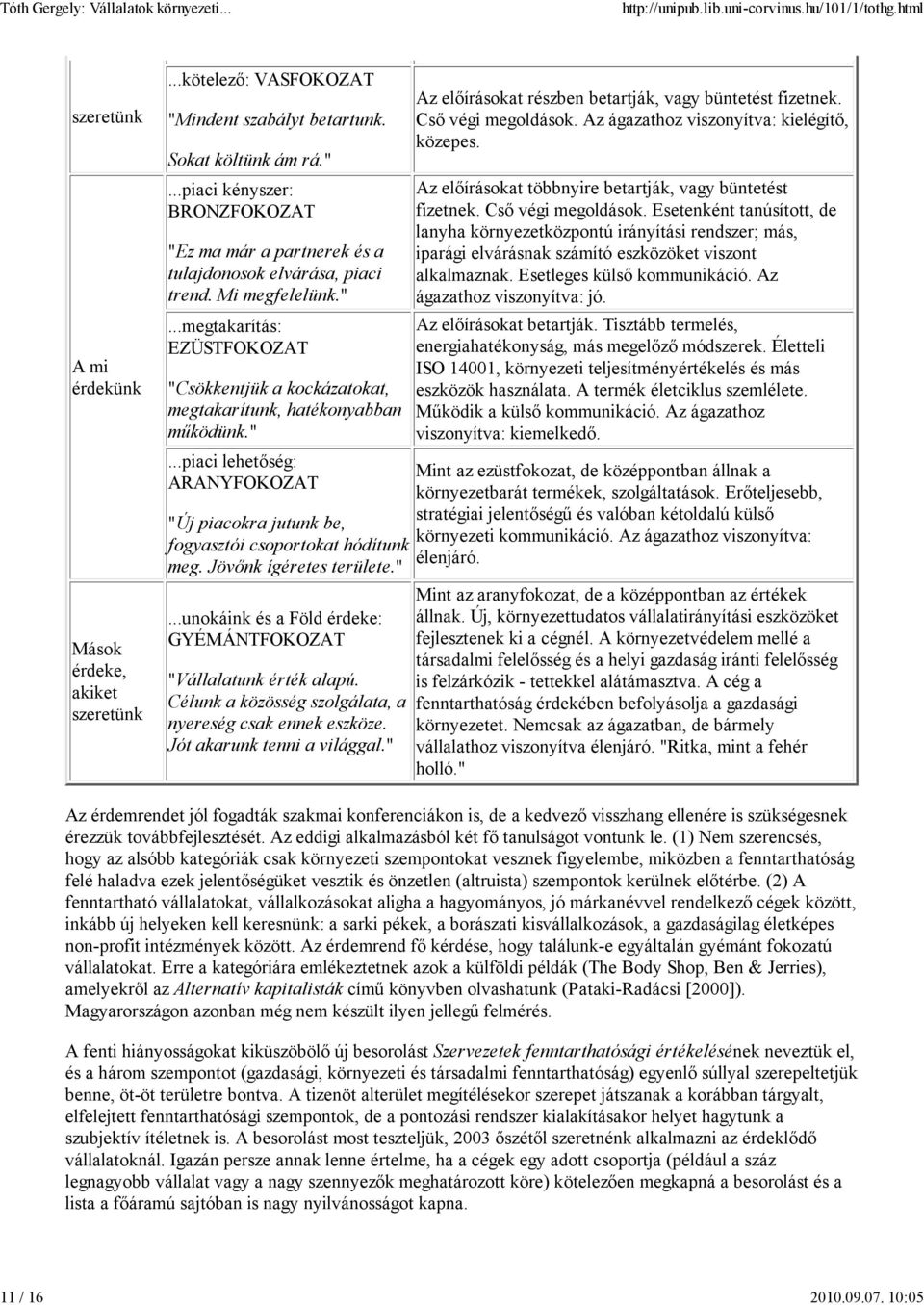 Jövőnk ígéretes területe."...unokáink és a Föld érdeke: GYÉMÁNTFOKOZAT "Vállalatunk érték alapú. Célunk a közösség szolgálata, a nyereség csak ennek eszköze. Jót akarunk tenni a világgal.