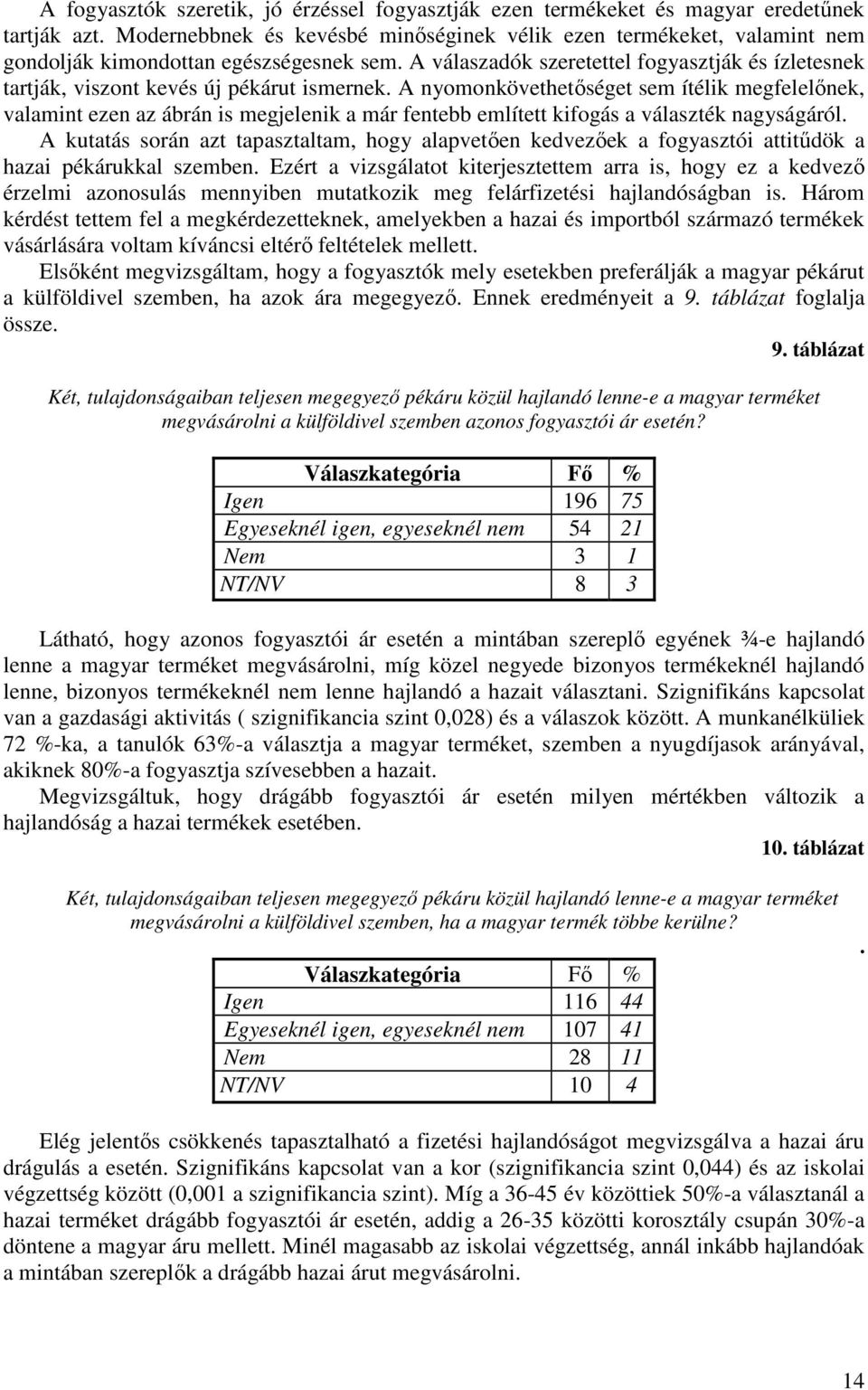 A válaszadók szeretettel fogyasztják és ízletesnek tartják, viszont kevés új pékárut ismernek.