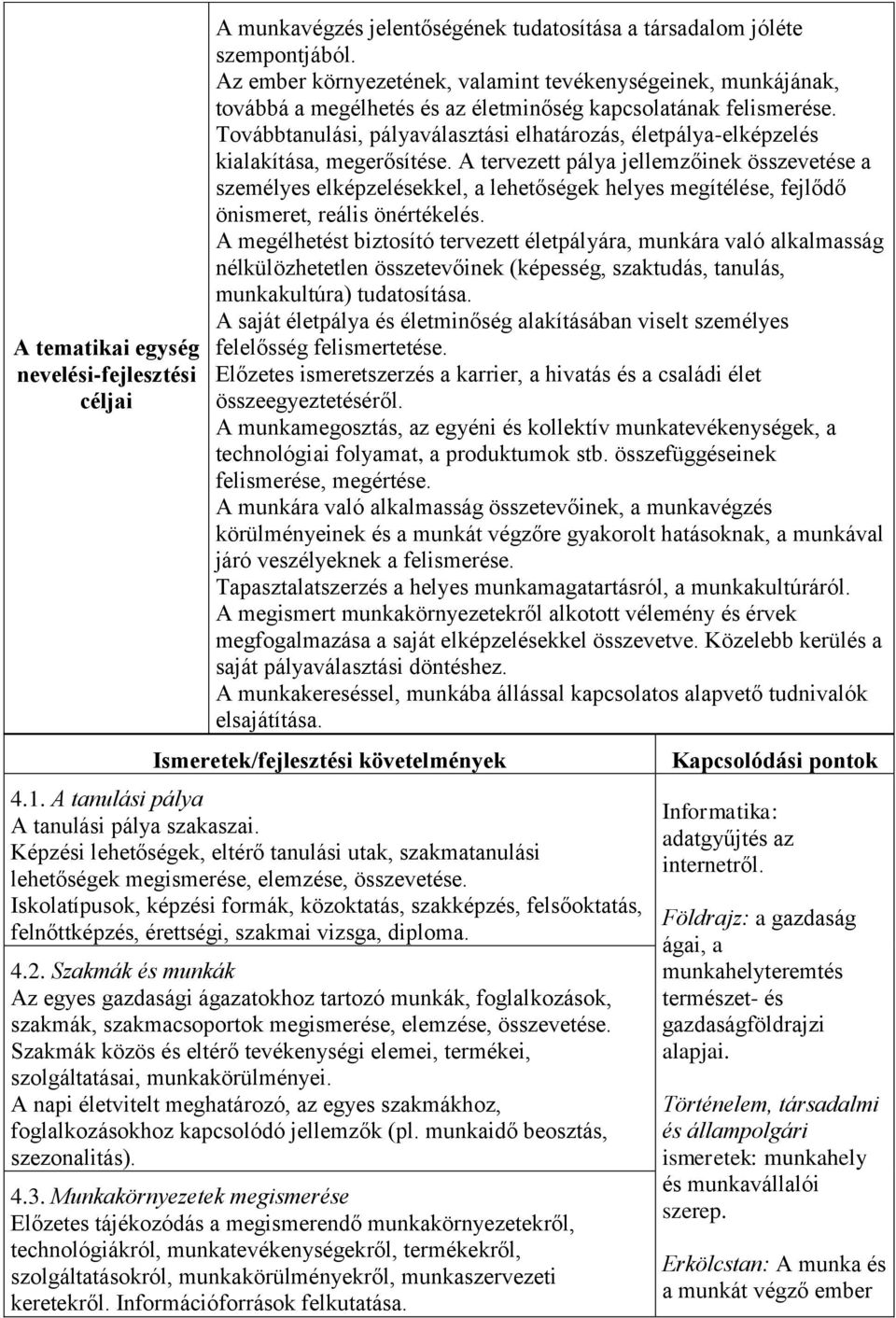 Továbbtanulási, pályaválasztási elhatározás, életpálya-elképzelés kialakítása, megerősítése.