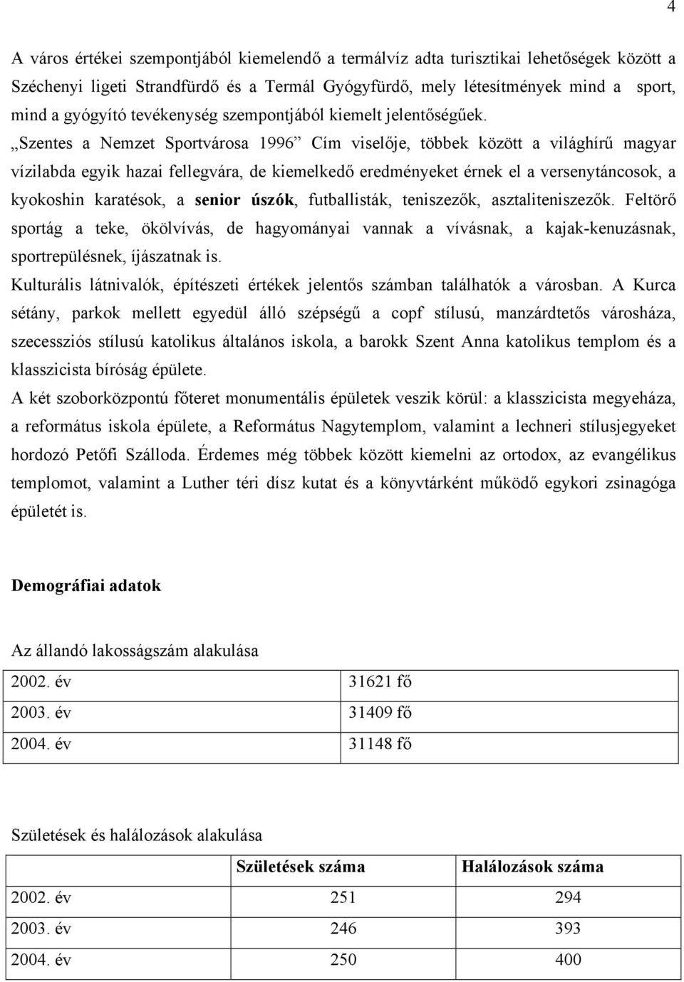 Szentes a Nemzet Sportvárosa 1996 Cím viselője, többek között a világhírű magyar vízilabda egyik hazai fellegvára, de kiemelkedő eredményeket érnek el a versenytáncosok, a kyokoshin karatésok, a